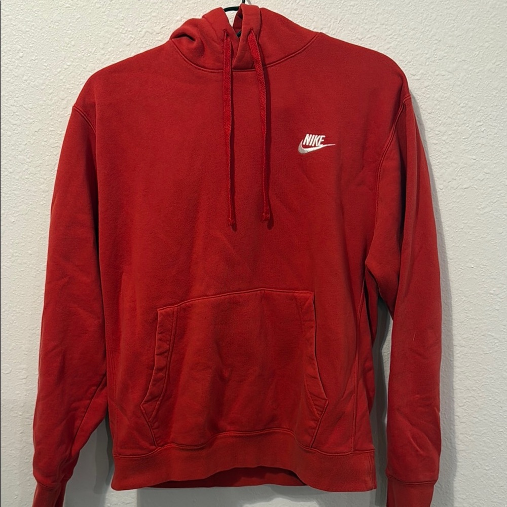 Nike Red Hoodie Sweatshirt Athletic Pullover